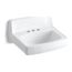 20-3/4" X 18-1/4" Wall-Mount/Concealed Arm Carrier Bathroom Sink w/ 4" Centerset Faucet Holes And No Overflow (White), K-2032-N-0