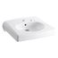 Brenham Wall-Mount Or Concealed Carrier Arm Mount Commercial Bathroom Sink w/ Single Faucet Hole And Right-Hand Soap Dispenser Hole, Antimicrobial Finish (White), K-1997-SS1R-0