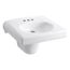 Brenham Wall-Mount Or Concealed Carrier Arm Mount Commercial Bathroom Sink w/ 4" Centerset Faucet Holes And Shroud (White), K-1999-4N-0