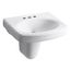 Pinoir 22" Oval Wall-Mount Bathroom Sink w/ Glazed Underside (White), K-2035-4-0