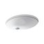 21-1/4" Oval Undermount Bathroom Sink w/ Glazed Underside, No Overflow (White), K-2211-G-0