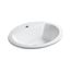 20-1/4" Oval Drop-In Bathroom Sink (White), K-2699-1-0