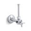 1/2" Angle Supply w/ Stop, Cross Handle And Rigid Vertical Tube (Polished Chrome), K-7653-CP