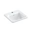 15" Top-Mount Single-Bowl Bar Sink (White), K-6579-1-0