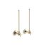 Pair 3/8" Npt Angle Supplies w/ Stop, Cross Handle And Annealed Vertical Tube (Vibrant French Gold), K-7605-P-AF