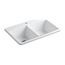33" Top-Mount Double-Bowl Kitchen Sink (White), K-5846-1-0