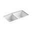 33" Undermount Double-Bowl Kitchen Sink (White), K-5846-5U-0