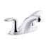 Two-Handle Centerset Bathroom Sink Faucet w/ Grid Drain, 0.5 GPM Vandal-Resistant Aerator And Red/Blue Indicator (Polished Chrome), K-15243-4RA-CP