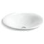 17-1/2" Round Drop-In Bathroom Sink, No Overflow (White Sartorial Herringbone), K-75748-HD1-0