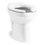 Highcliff Ultra Floor-Mount Rear Spud Antimicrobial Flushometer Bowl w/ Bedpan Lugs (White), K-96058-SSL-0