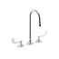 1.0 GPM Widespread Bathroom Sink Faucet w/ Laminar Flow, Gooseneck Spout And Wristblade Handles, Drain Not Included (Polished Chrome), K-800T70-5AKL-CP