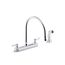 1.5 GPM Kitchen Sink Faucet w/ 9-5/16" Gooseneck Spout, Matching Finish Sidespray, Aerated Flow And Lever Handles (Polished Chrome), K-810T71-4AHA-CP