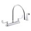Triton Bowe 1.8 Gpm Kitchen Sink Faucet w/ 9-5/16" Gooseneck Spout, Matching Finish Sidespray, Aerated Flow And Wristblade Handles (Polished Chrome), K-810T71-5AFA-CP