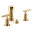 Purist Vertical Spray Bidet Faucet w/ Lever Handles (Vibrant Brushed Moderne Brass), K-14431-4-2MB