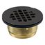 Round Brass Shower Receptor Drain (Matte Black), K-22675-BL