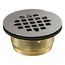 Round Brass Shower Receptor Drain (Brushed Stainless), K-22675-BS