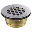 Round Brass Shower Receptor Drain (Polished Stainless), K-22675-S