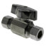 1/4" Nom Compression (3/8" OD) x 3/8" OD Compression 1/4-Turn Straight Ball Stop Valve, Lead Free (Chrome)