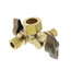 1/2" Nom Compression (5/8" OD) x 3/8" OD Compression x 1/4" OD Compression Angle Supply Stop Lead Free (Rough Brass)