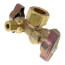 1/2" Nom Comp. (5/8" OD) x 3/8" x 1/4" OD Comp. Dual Outlet Angle Ball Stop Valve, Lead Free (Rough Brass)