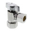 1/2" Nom Compression (5/8" OD) x 1/2" OD Compression 1/4-Turn Angle Ball Stop Valve, Lead Free (Chrome)