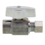 1/2" Nom. Sweat x 3/8" O.D. Compr. Straight Stop Valve, 1/4-Turn, Lead Free (Chrome)