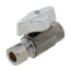 1/2" Nom. Sweat x 3/8" O.D. Compr. Straight Stop Valve, 1/4-Turn, Lead Free (Chrome)