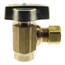 1/2" Nominal Sweat x 3/8" OD Compression 1/4-Turn Angle Ball Stop Valve, Lead Free (Rough Brass)