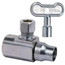 1/2" FIP x 3/8" OD Compression 1/4-Turn Angle Ball Stop Valve, Lead Free (Chrome)