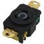 Turnlok Single Locking Receptacle, 20A, 2 Pole, NEMA L6-20R - Black (250V)