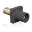 16 Series Taper Nose Cam-Type Male Panel Mount Receptacle, 90-Degree, 2/0 - 4/0 AWG, Double Set Screw (Black), 16R21-UE