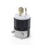 15/10 Amp, 125/250v Locking Plug, Industrial Grade (Black & White) , 7567-C
