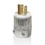 15 Amp, 125v, Straight Blade Plug, Hospital Grade (Clear), 8215-PLC