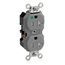 20 Amp Duplex Receptacle/Outlet, Hospital Grade, Tamper-Resistant, Self-Grounding (Gray), 8300-SGG