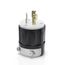 20 Amp, 125/250v Locking Plug, Industrial Grade (Black & White), 9965-C