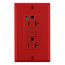20 Amp SmartlockPro Self-Test GFCI Duplex Receptacle Outlet, Hospital Grade (Red), GFNT2-HGR