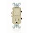 Single-Pole Decora Combination Switch, Rocker & Receptacle - Ivory (120V)