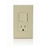 Single-Pole Decora Combination Switch, Rocker & Receptacle - Ivory (120V)