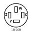 Straight Blade Flush Mount Receptacle, Industrial Grade, 20A, 4P, NEMA 18-20R - Black (120/208V)