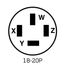 20A, 120/208V, NEMA 18-20P, 4P, 4W, Straight Blade Plug, Industrial Grade, Non-Grounding (Yellow), 7251-C