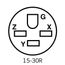 Straight Blade Flush Mount Receptacle, Industrial Grade, 30A, 3P, NEMA 15-30R, Black (250V), 8430-LEVITON