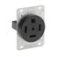 Straight Blade Flush Mount Receptacle, Industrial Grade, 60A, 3P, NEMA 14-60R, Black (125/250V), 9460-LEVITON