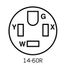 Straight Blade Flush Mount Receptacle, Industrial Grade, 60A, 3P, NEMA 14-60R, Black (125/250V), 9460-LEVITON
