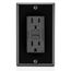 15A, Self Test, Non Tamper-Resistant, GFCI Outlet w/ LED Indicator Light (Black), GFNT1-E