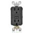 15A, Self Test, Non Tamper-Resistant, GFCI Outlet w/ LED Indicator Light (Black), GFNT1-E
