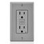 15A CFGI Non Tamper-Resistant Slim Outlet w/ LED Indicator Light (Gray), GFNT1-GY