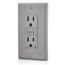 15A CFGI Non Tamper-Resistant Slim Outlet w/ LED Indicator Light (Gray), GFNT1-GY