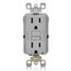 15A CFGI Non Tamper-Resistant Slim Outlet w/ LED Indicator Light (Gray), GFNT1-GY