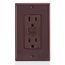 15A, Self Test, Non Tamper-Resistant, GFCI Outlet w/ LED Indicator Light (Brown), GFNT1
