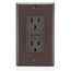 15A, Self Test, Non Tamper-Resistant, GFCI Outlet w/ LED Indicator Light (Brown), GFNT1